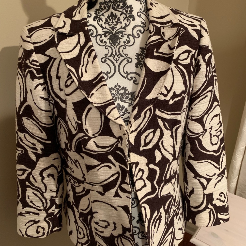 Talbots Floral Jacket 3/4 Sleeve
